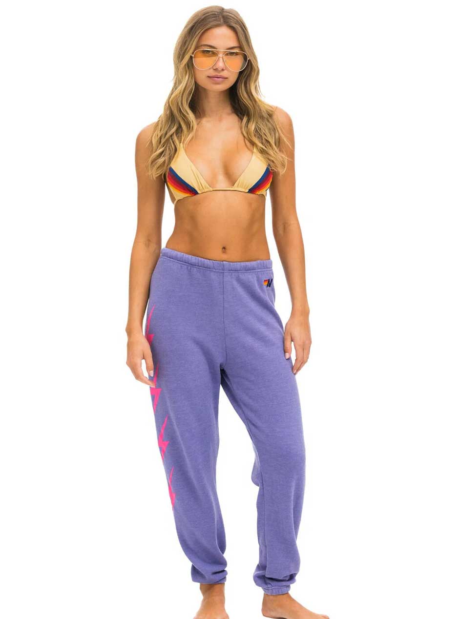 Aviator Nation Women's Bolt 4 Sweatpants - Lavender Neon Pink