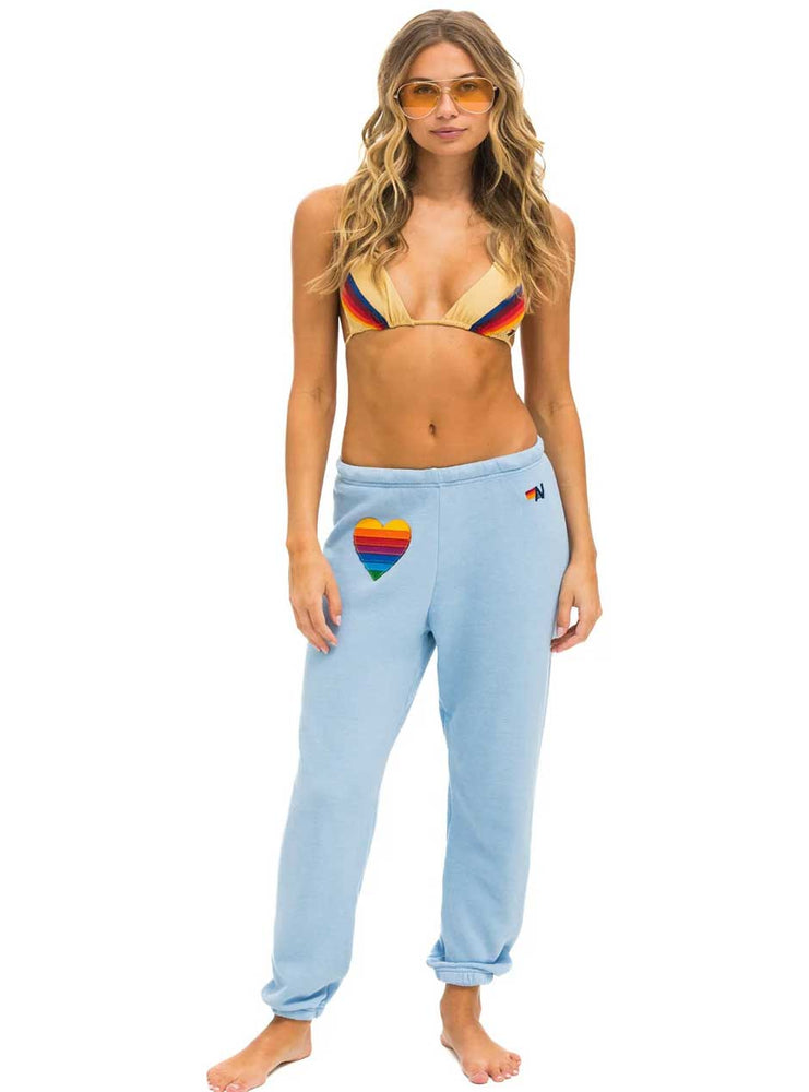 Aviator Nation Women's Rainbow Heart Stitch Sweatpants