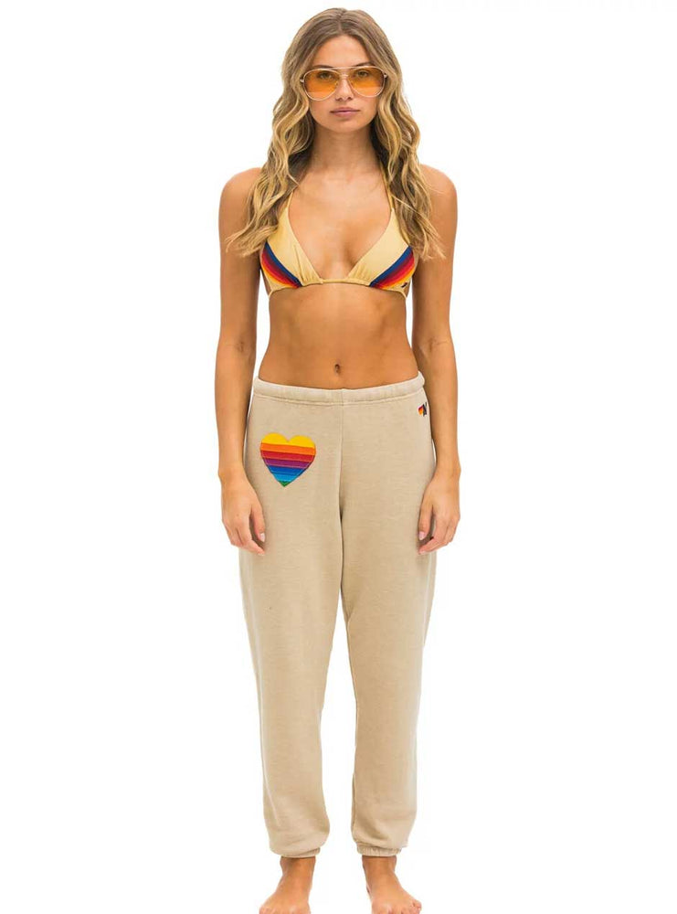 Aviator Nation Women's Rainbow Heart Stitch Sweatpants