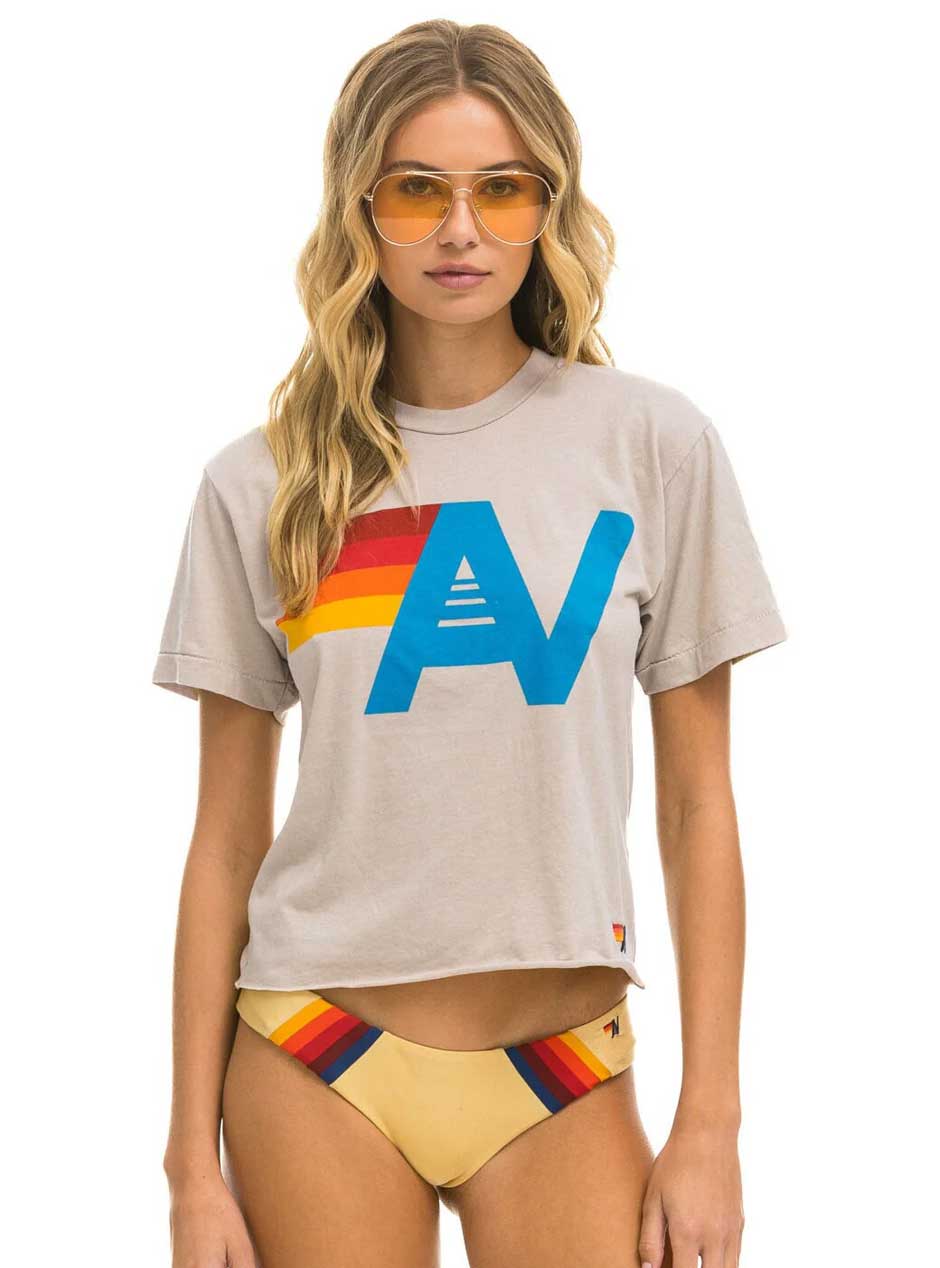 Aviator Nation Women's Logo Boyfriend Tee - Sand