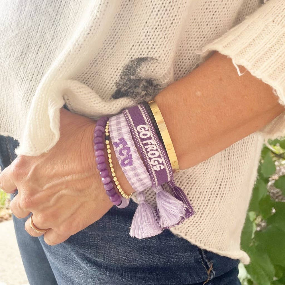 Peggy Falkenberg Designs GO FROGS Game Day Bracelet - Purple