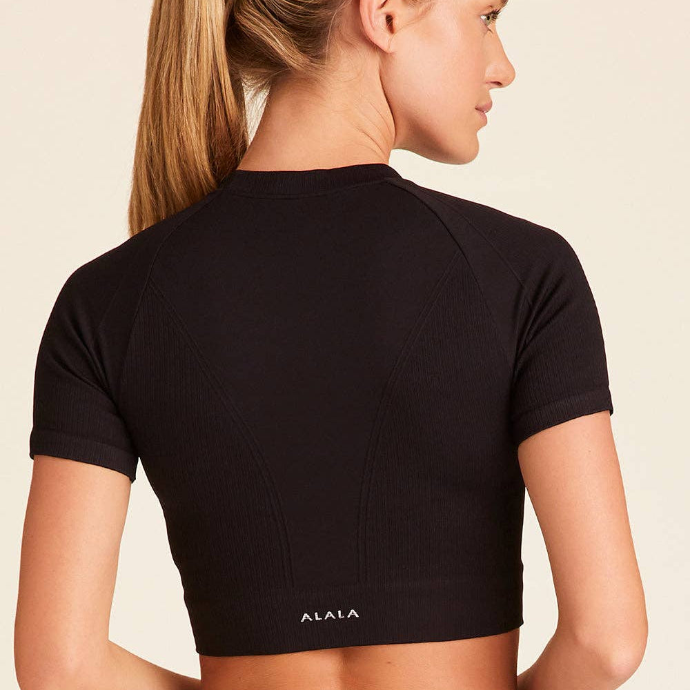 
                  
                    Alala Women's Barre Seamless Cropped Tee - Black
                  
                