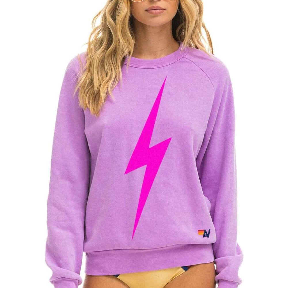 Aviator Nation Bolt Crew Sweatshirt Neon Purple/Neon Pink