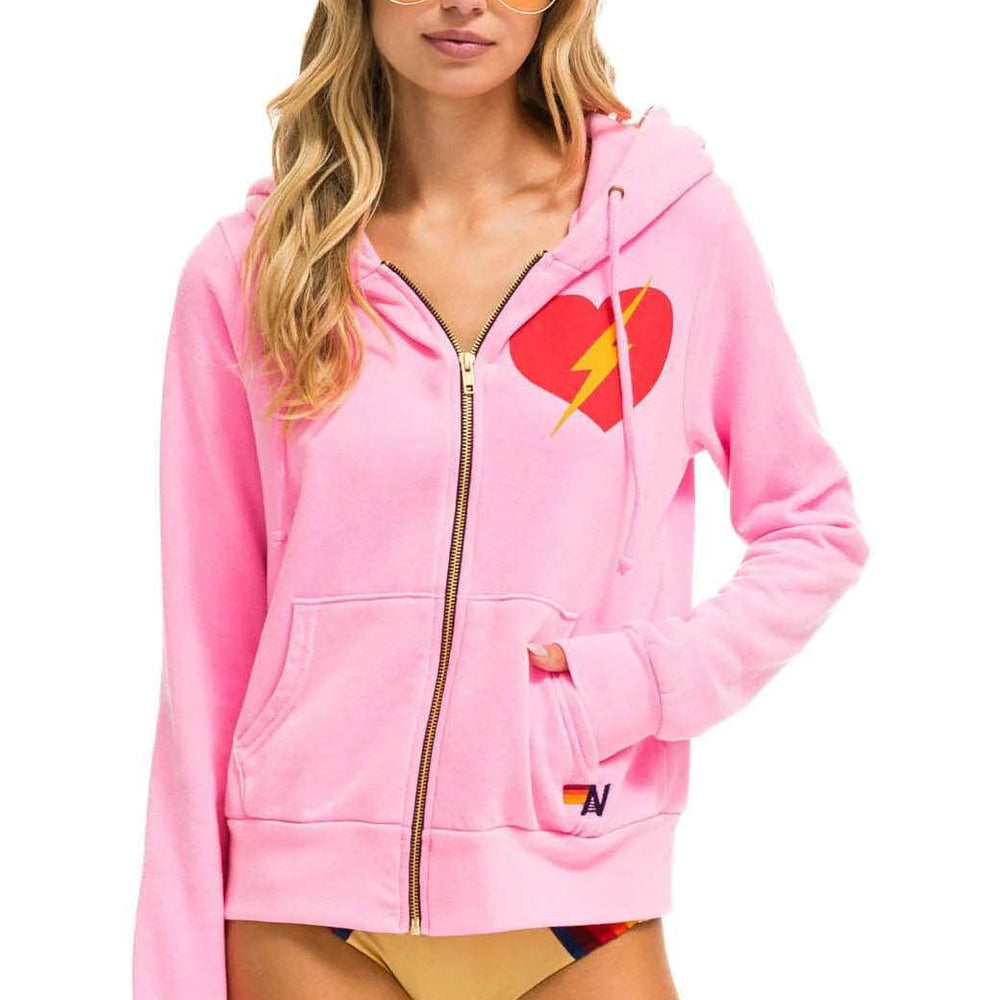 
                      
                        Aviator Nation Bolt Heart Zip Hoodie Neon Pink
                      
                    