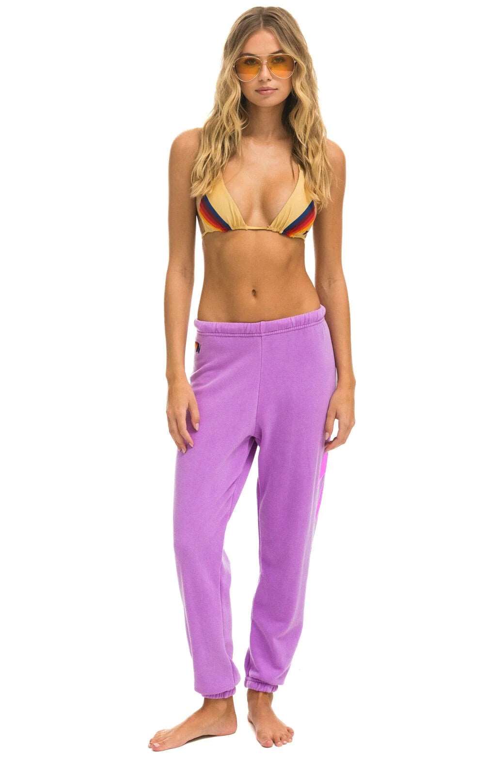 Aviator Nation Bolt Sweatpants Neon Purple/Neon Pink