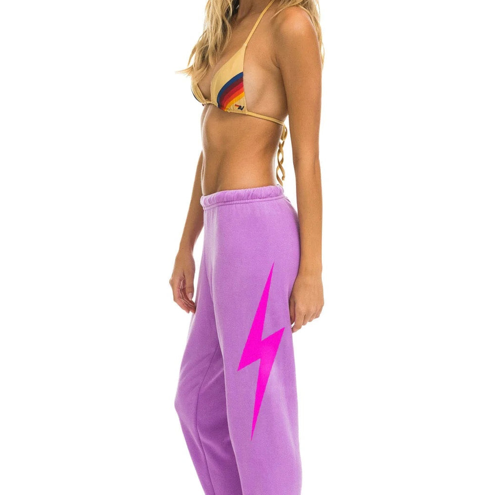 Aviator Nation Women's Bolt Sweatpants - Neon Purple Neon Pink