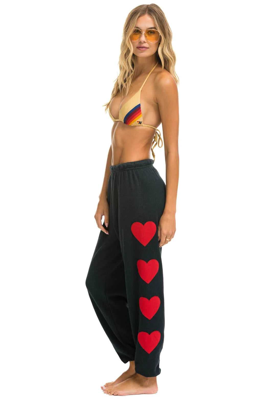 Aviator Nation Heart Stitch 4 Sweatpants Charcoal