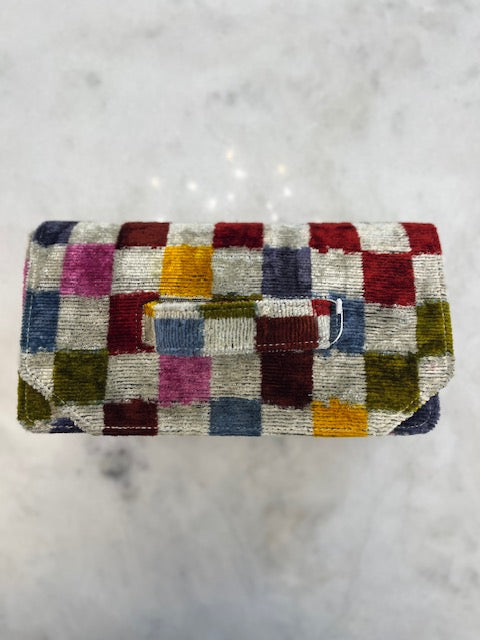 Wolf & Willa Strap Clutch - Rainbow Checkers