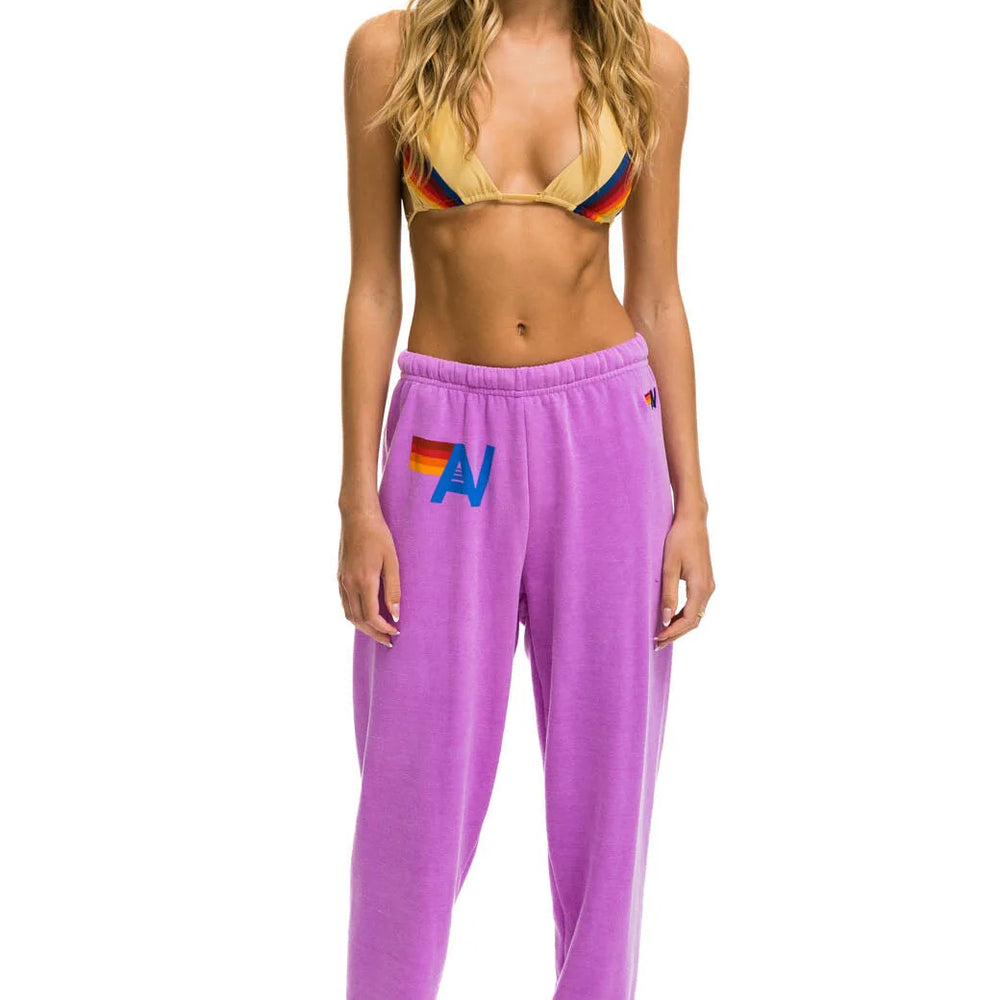 Aviator Nation Logo Sweatpants - Neon Purple