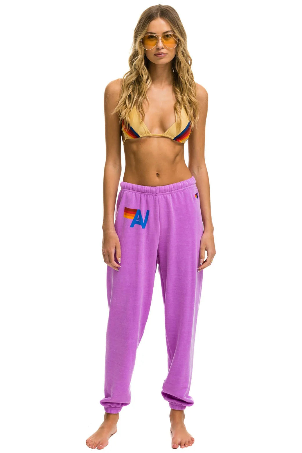 Aviator Nation Logo Sweatpants - Neon Purple