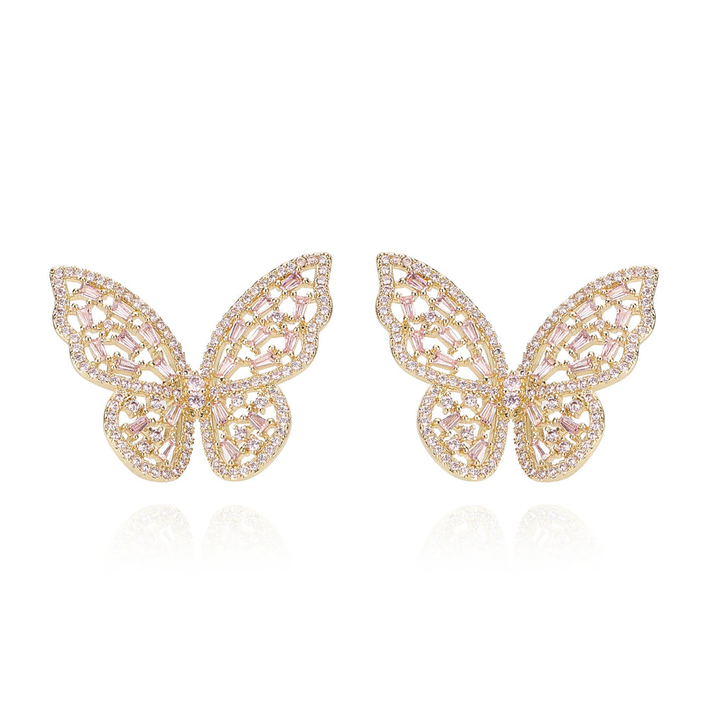 
                      
                        Vintage Havana Melanie 18K Gold Plated Butterfly Earrings Gold/Pink
                      
                    