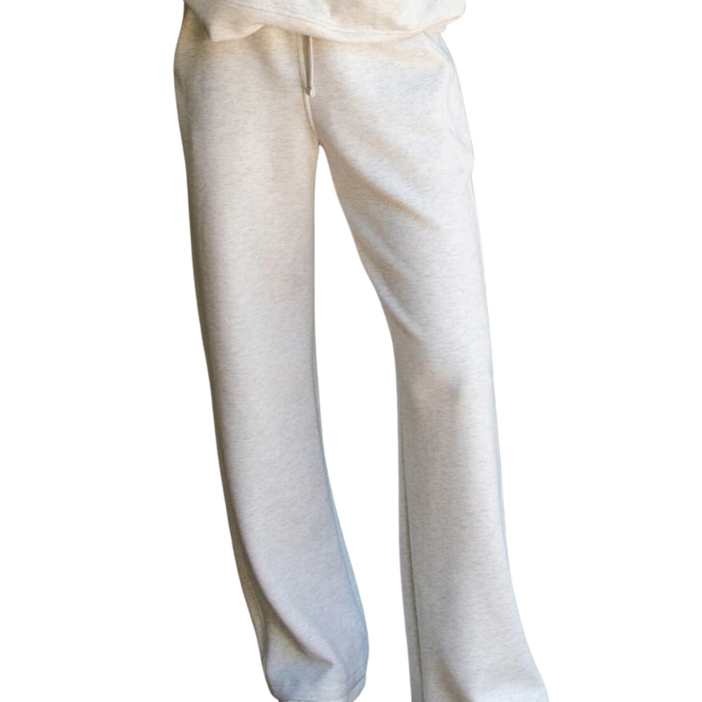 Rae Mode Scuba Knit Straight Leg Pants in Light Heather Grey