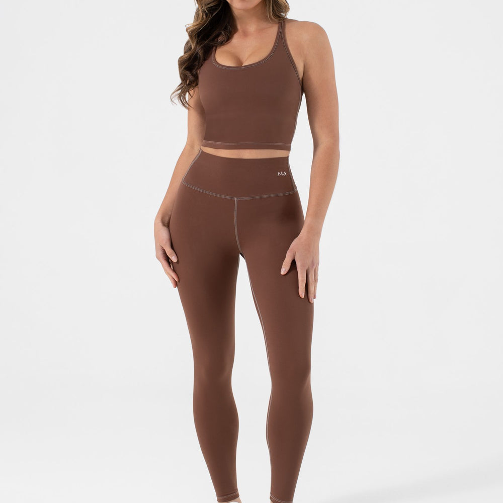 NUX Active Women's Willow Lightweight 7/8 Leggings - Chocolate Brown