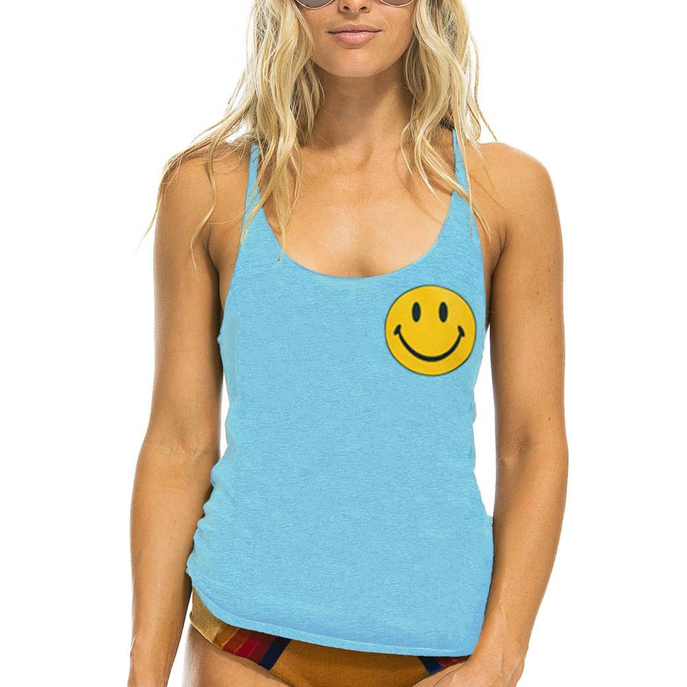 Aviator Nation Women's Smiley 2 Tank Top - Sky Blue