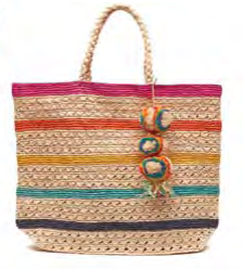 Mar Y Sol Catalina Raffia Beach Bag Tote - Rainbow Multi